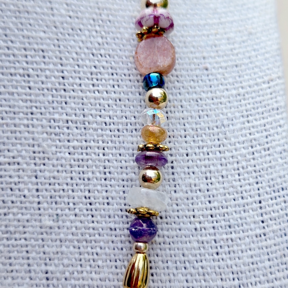 Handmade AMETHYST Gemstone DRAGONFLY Pendant Charm Necklace. 16-18" - Picture 12 of 12